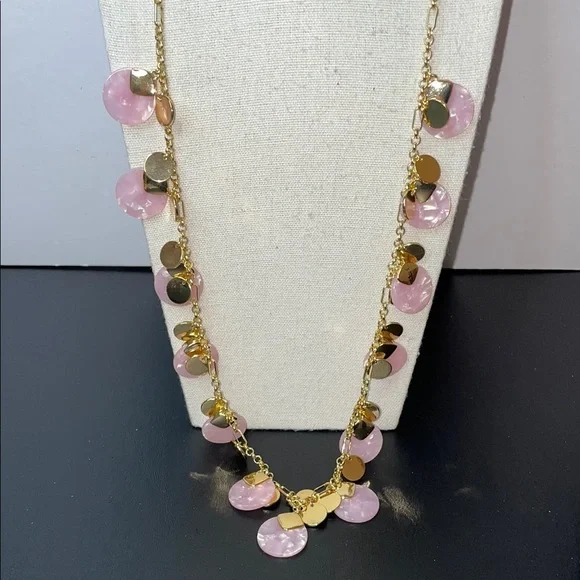 Talbots Pink and Gold Charm Necklace - Picture 1 of 4
